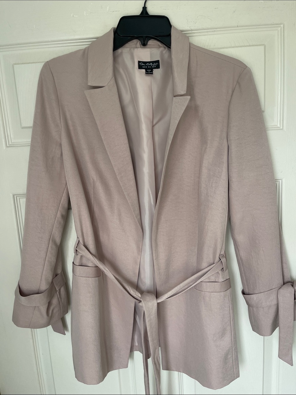 Miss Selfridge Blush Tie-Waist Blazer